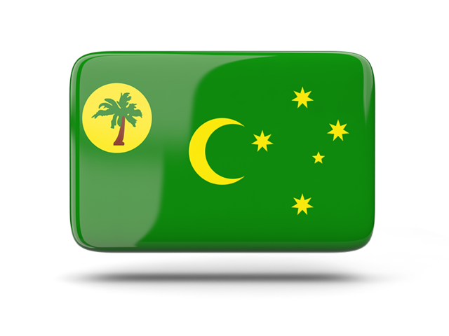 Rectangular icon with shadow. Download flag icon of Cocos Islands at PNG format