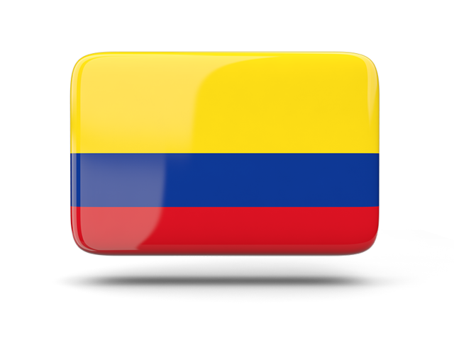 Rectangular icon with shadow. Download flag icon of Colombia at PNG format