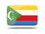 Comoros. Rectangular icon with shadow. Download icon.