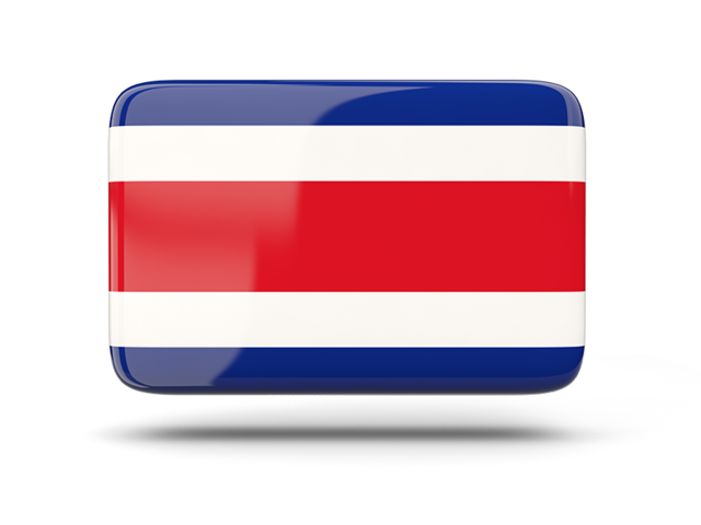 Прямоугольная иконка с тенью. Скачать флаг. Коста-Рика