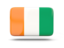 Cote d'Ivoire. Rectangular icon with shadow. Download icon.