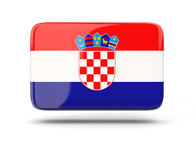 Прямоугольная иконка с тенью. Скачать флаг. Хорватия