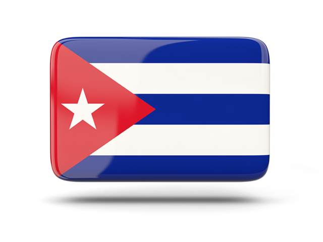 Rectangular icon with shadow. Download flag icon of Cuba at PNG format