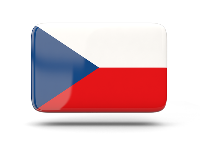 Rectangular icon with shadow. Download flag icon of Czech Republic at PNG format