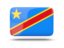 Democratic Republic of the Congo. Rectangular icon with shadow. Download icon.