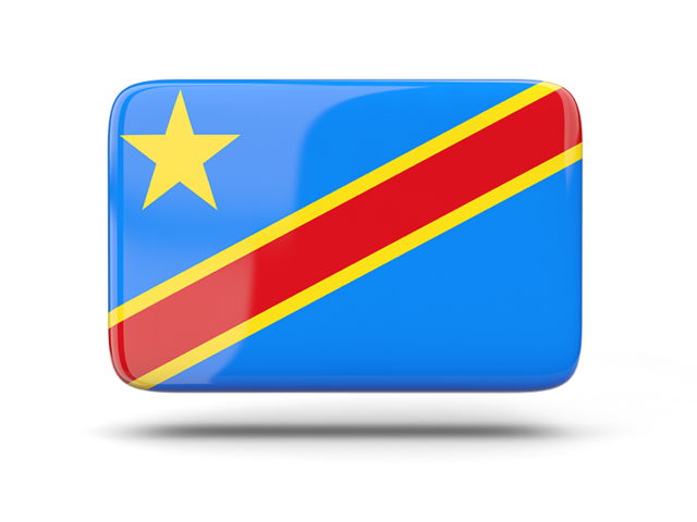 Rectangular icon with shadow. Download flag icon of Democratic Republic of the Congo at PNG format