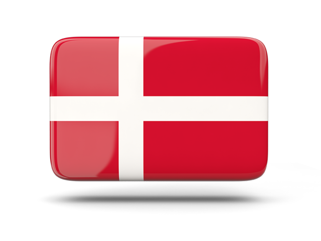 Прямоугольная иконка с тенью. Скачать флаг. Дания