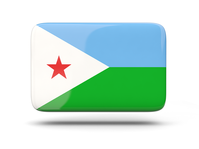 Rectangular icon with shadow. Download flag icon of Djibouti at PNG format