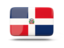 Доминиканская Республика. Прямоугольная иконка с тенью. Скачать иллюстрацию.
