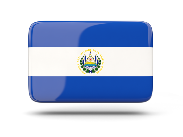 Rectangular icon with shadow. Download flag icon of El Salvador at PNG format