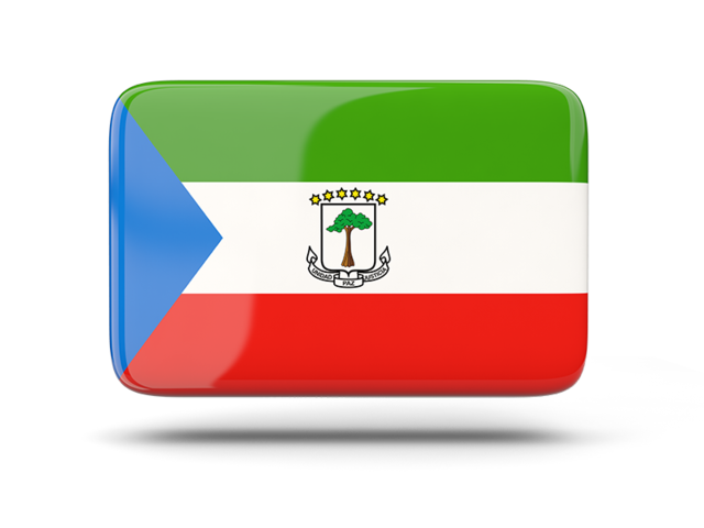 Rectangular icon with shadow. Download flag icon of Equatorial Guinea at PNG format