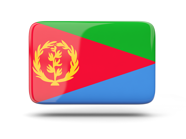 Прямоугольная иконка с тенью. Скачать флаг. Эритрея