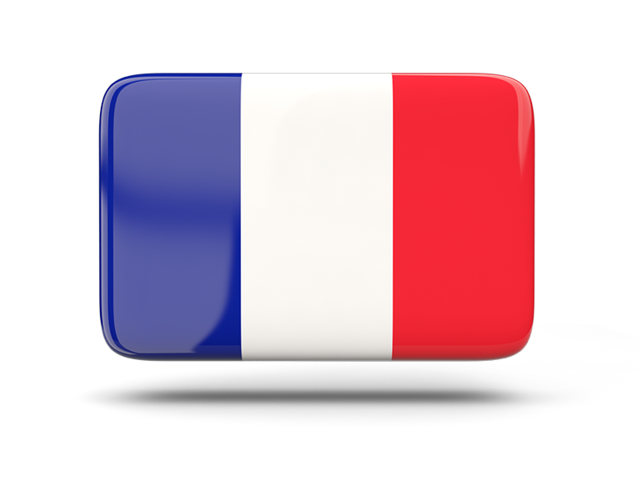 Rectangular icon with shadow. Download flag icon of France at PNG format