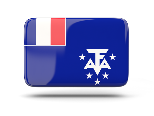 Прямоугольная иконка с тенью. Скачать флаг. Французские Южные и Антарктические территории