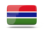 Gambia. Rectangular icon with shadow. Download icon.