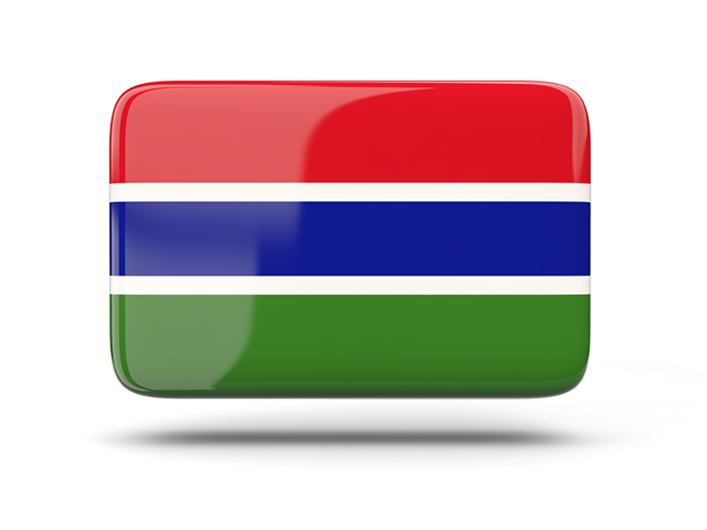 Rectangular icon with shadow. Download flag icon of Gambia at PNG format