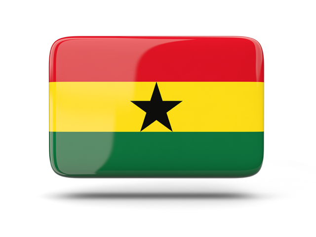 Rectangular icon with shadow. Download flag icon of Ghana at PNG format