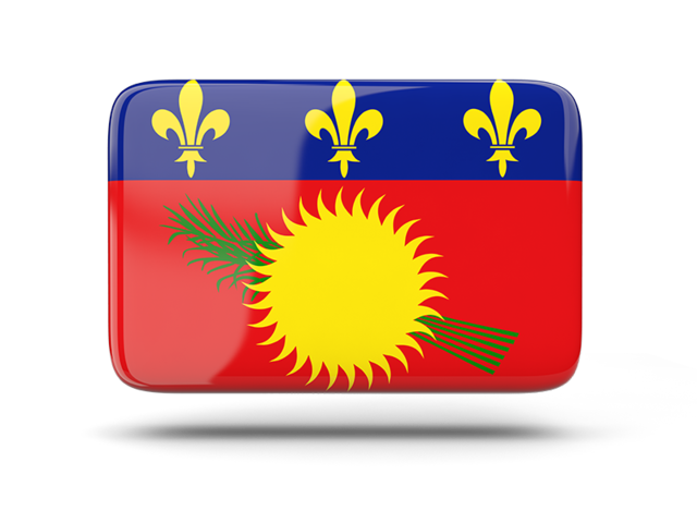 Rectangular icon with shadow. Download flag icon of Guadeloupe at PNG format