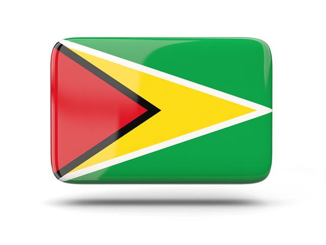 Прямоугольная иконка с тенью. Скачать флаг. Гайана