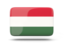 Hungary. Rectangular icon with shadow. Download icon.