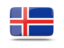 Iceland. Rectangular icon with shadow. Download icon.