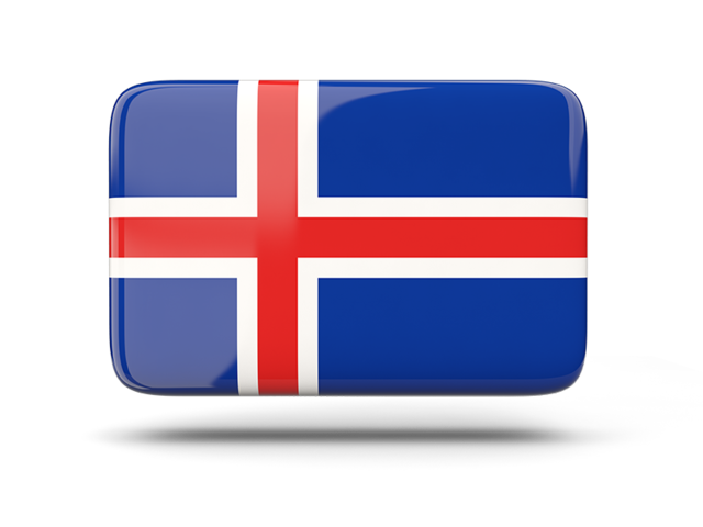 Rectangular icon with shadow. Download flag icon of Iceland at PNG format