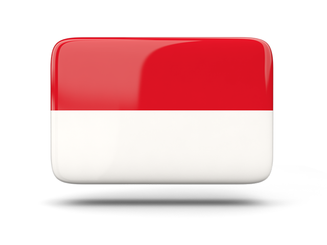 Прямоугольная иконка с тенью. Скачать флаг. Индонезия