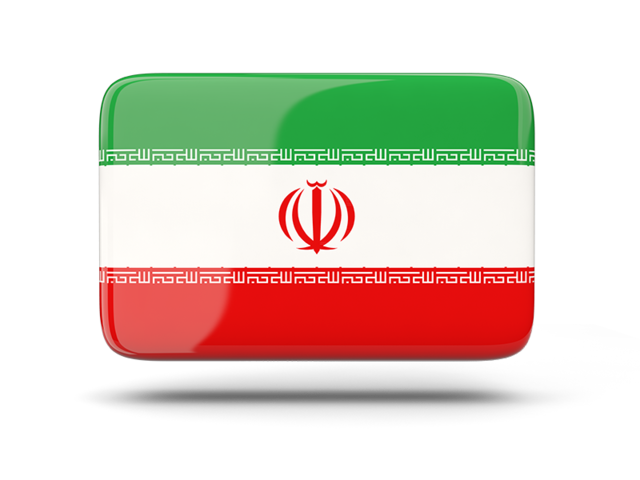 Rectangular icon with shadow. Download flag icon of Iran at PNG format