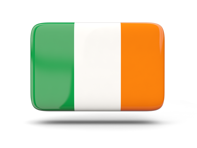 Прямоугольная иконка с тенью. Скачать флаг. Ирландия