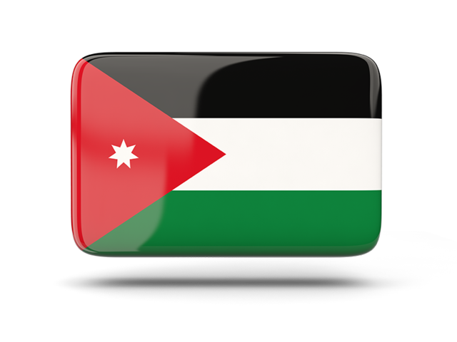 Rectangular icon with shadow. Download flag icon of Jordan at PNG format