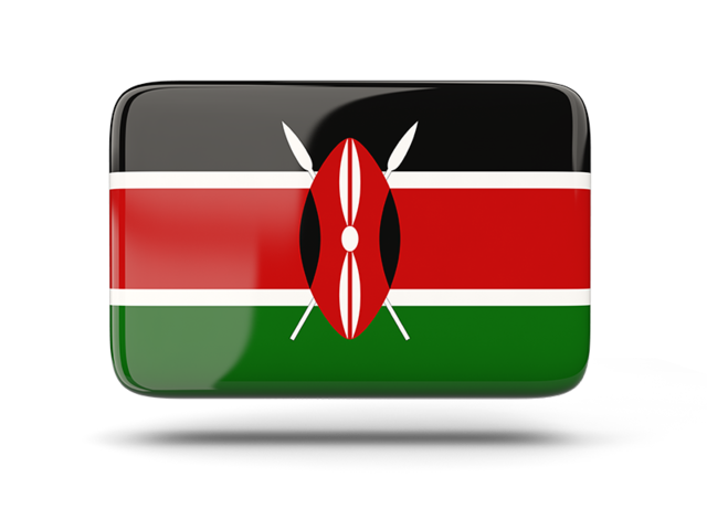 Rectangular icon with shadow. Download flag icon of Kenya at PNG format