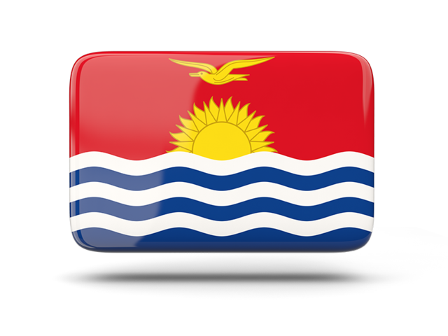Прямоугольная иконка с тенью. Скачать флаг. Кирибати
