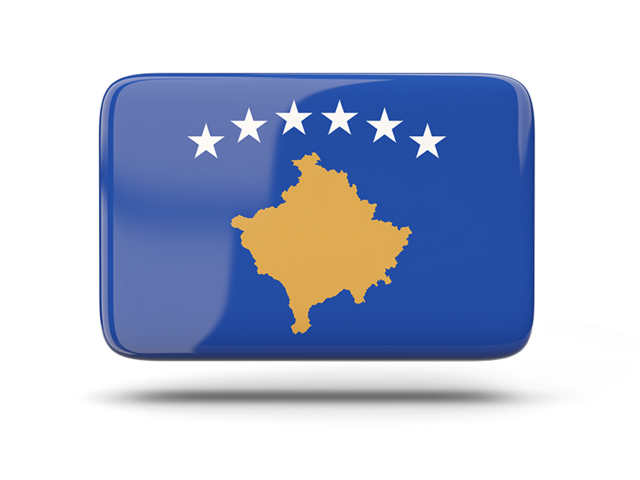 Rectangular icon with shadow. Download flag icon of Kosovo at PNG format