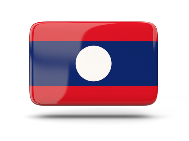 Rectangular icon with shadow. Download flag icon of Laos at PNG format