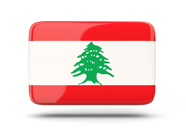 Rectangular icon with shadow. Download flag icon of Lebanon at PNG format