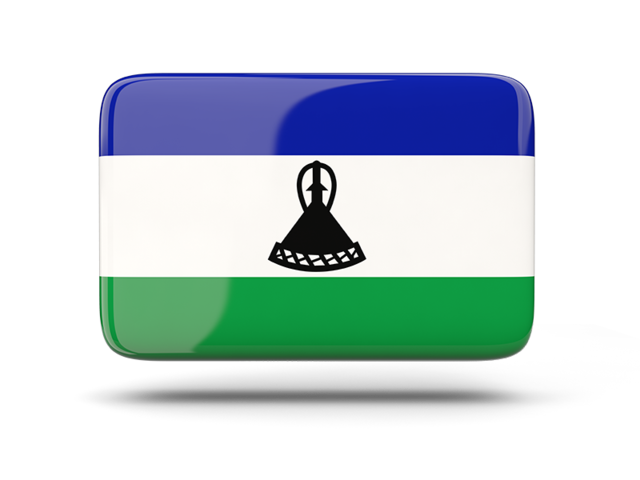 Rectangular icon with shadow. Download flag icon of Lesotho at PNG format