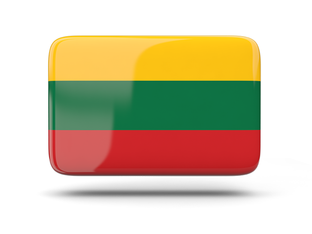 Rectangular icon with shadow. Download flag icon of Lithuania at PNG format