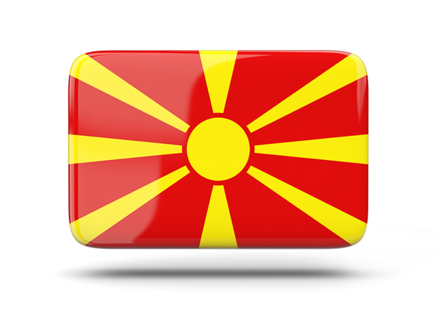 Rectangular icon with shadow. Download flag icon of Macedonia at PNG format