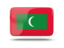 Maldives. Rectangular icon with shadow. Download icon.