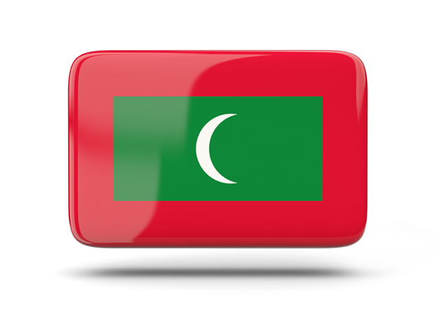 Rectangular icon with shadow. Download flag icon of Maldives at PNG format