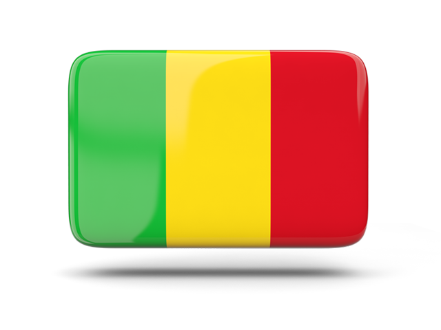 Rectangular icon with shadow. Download flag icon of Mali at PNG format