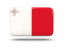 Malta. Rectangular icon with shadow. Download icon.