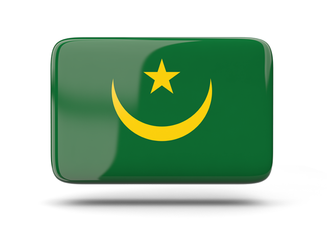 Rectangular icon with shadow. Download flag icon of Mauritania at PNG format