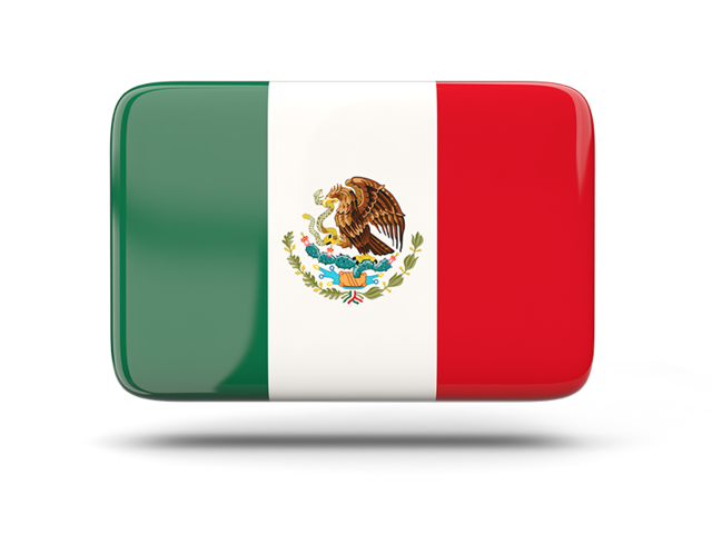 Rectangular icon with shadow. Download flag icon of Mexico at PNG format