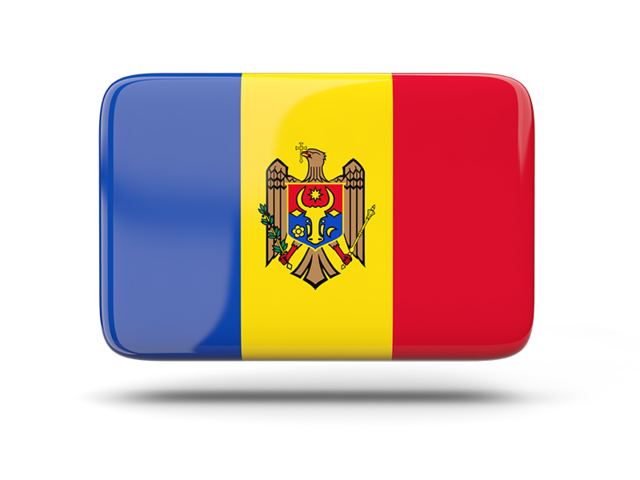 Rectangular icon with shadow. Download flag icon of Moldova at PNG format