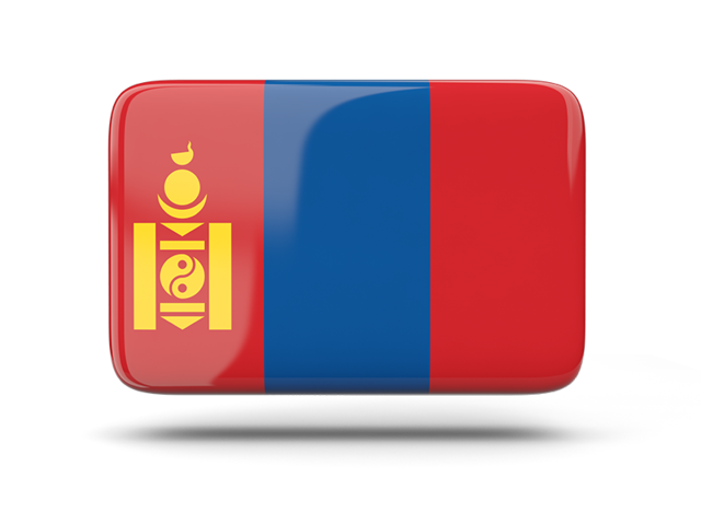 Rectangular icon with shadow. Download flag icon of Mongolia at PNG format