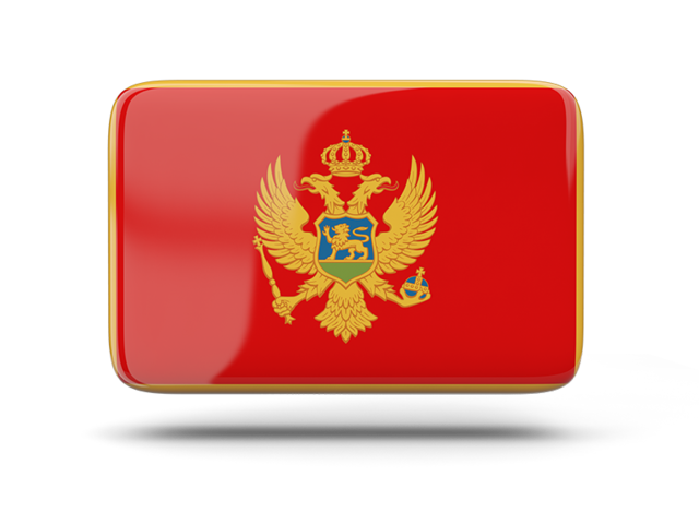 Rectangular icon with shadow. Download flag icon of Montenegro at PNG format