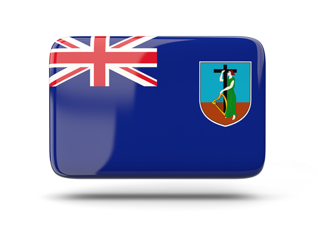 Rectangular icon with shadow. Download flag icon of Montserrat at PNG format