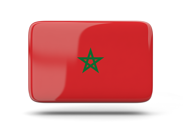 Прямоугольная иконка с тенью. Скачать флаг. Марокко