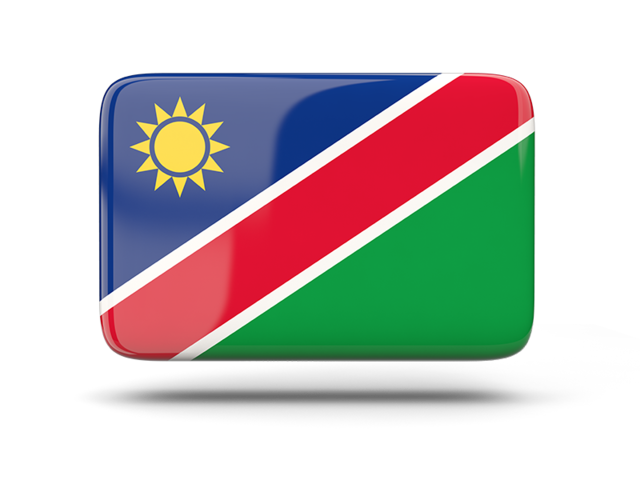 Прямоугольная иконка с тенью. Скачать флаг. Намибия